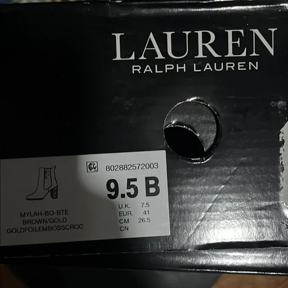 Ralph Lauren Brown Crocodile Pattern Ankle Boots - Picture 8 of 8